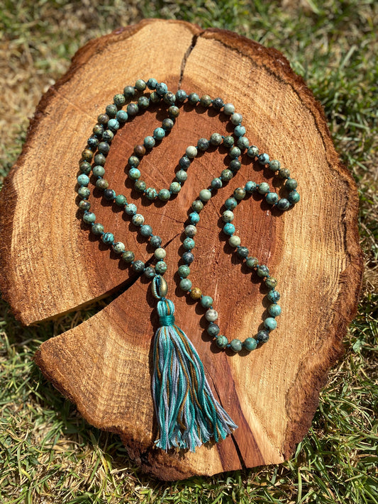African Turquoise hand-knotted Mala